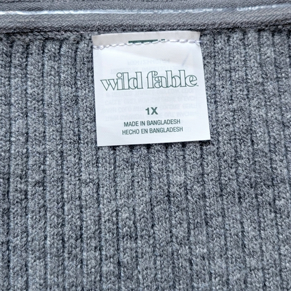 Wild Fable Gray Ribbed Top - Picture 3 of 3